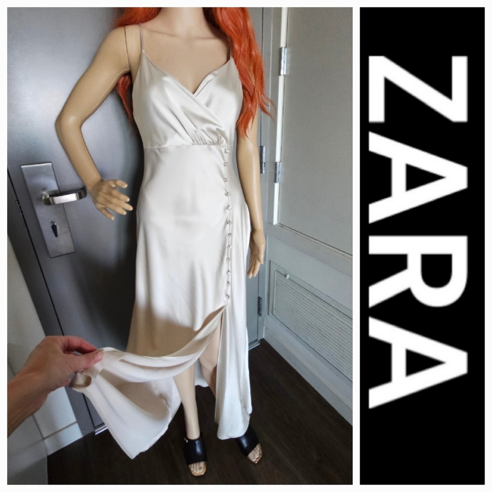 ZARA High-split Champagne Dress